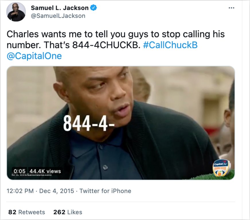 Samuel L. Jackson tweet: Charles wants me to tell you guys to stop calling