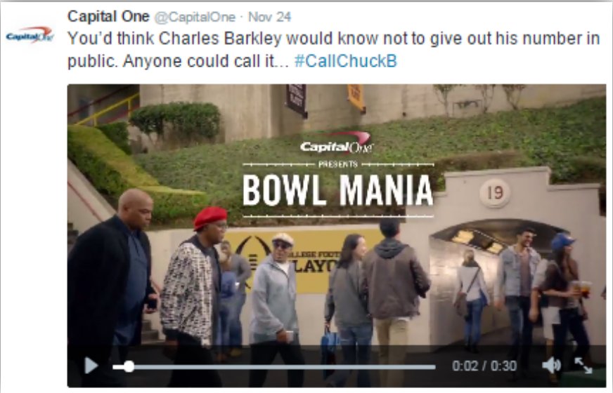 Capital One tweet: You'd think Charles Barkley would know not to give out his number